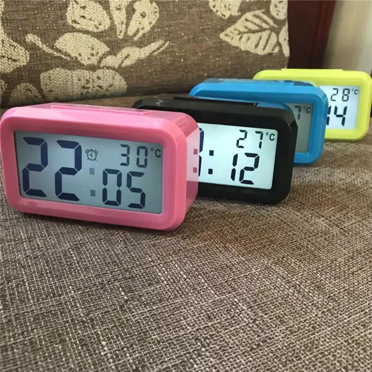 LCD digital hourly chime talking alarm clock with light with cuckoo & music with snooze with temperature