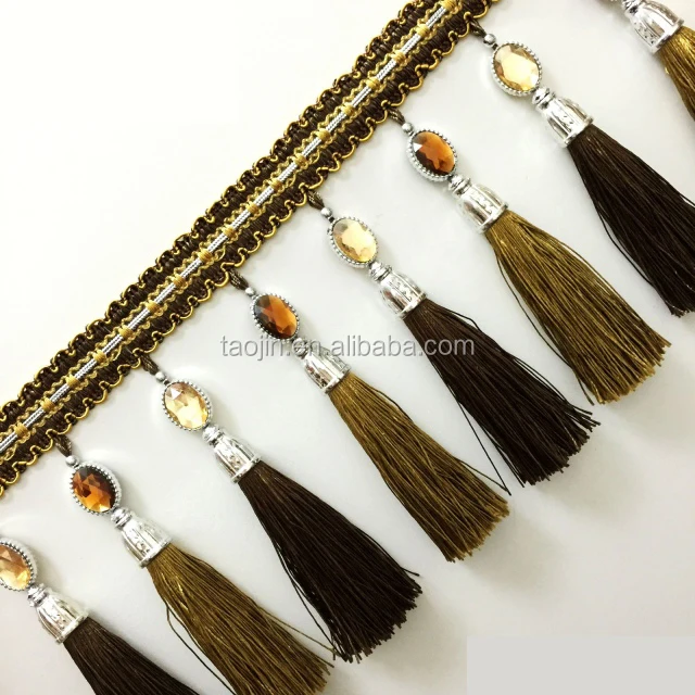 
2016 Good Design Beaded Tassel Fringe for Curtain, Made in China 