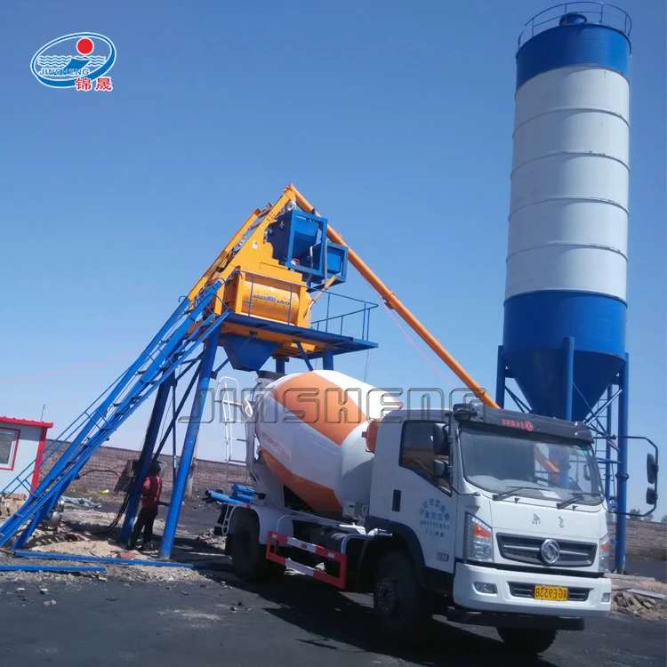 HZS35 stationary concrete batching plant supplier and ready mix concrete mixer plant in egypt for sale