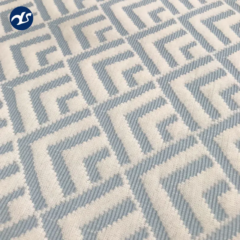 The blue pattern knitted fabric wholesale jacquard knitted mattress fabric