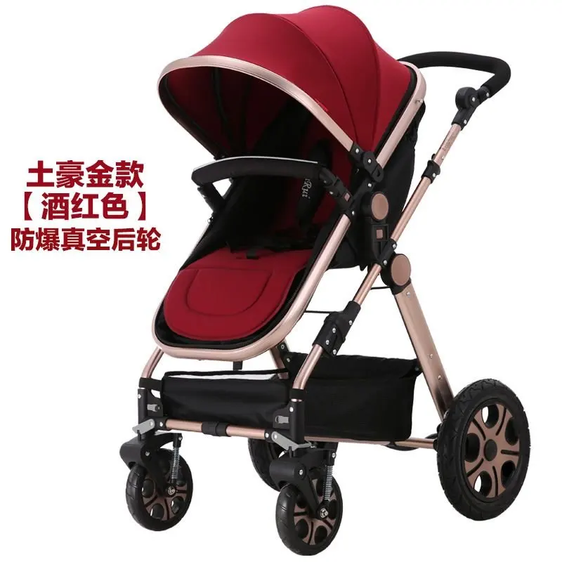 2019 Aluminum Eco-friendly leather cover en1888 Travel Luxury baby stroller 3 in 1 for 0-3Year baby