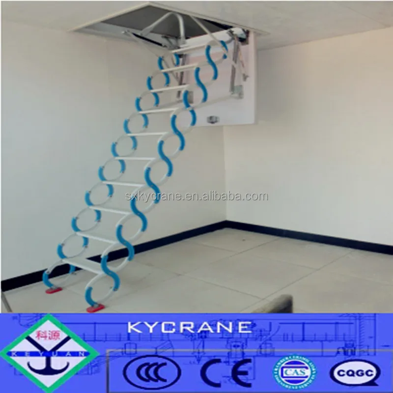 Electric remote control loft ladder aluminum folding attic stairs