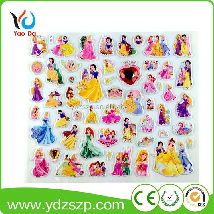 hot sale custom printed pvc sticker self adhesive kids decorative cartoon puffy sticker