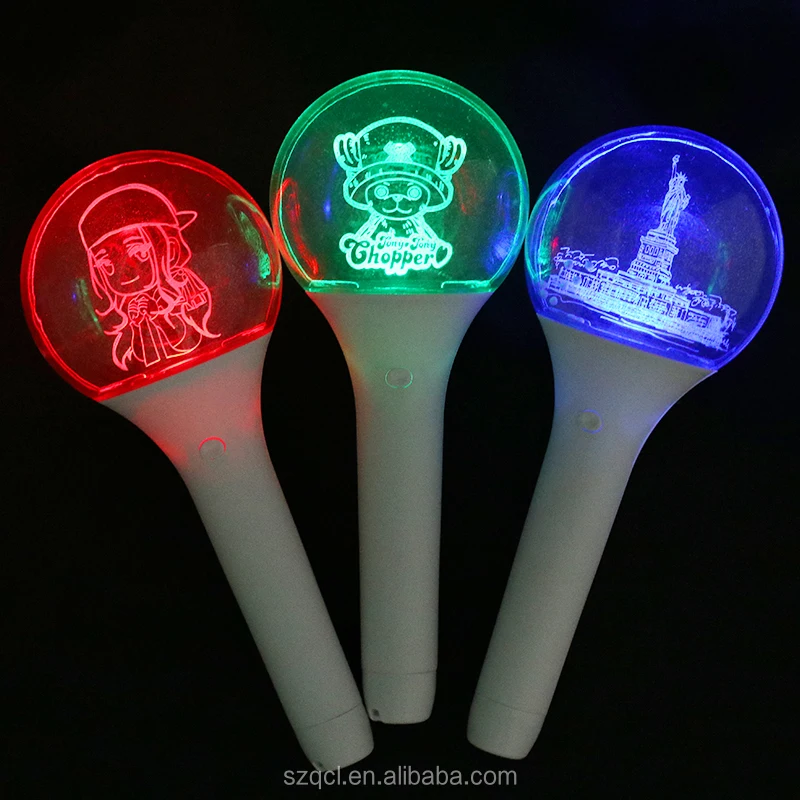 Promotional Customized Logo Oem Plastic Rgb Wireless Acrylic Colorful Ball Shape Multi Color Led Glow Kpop Light Sticks