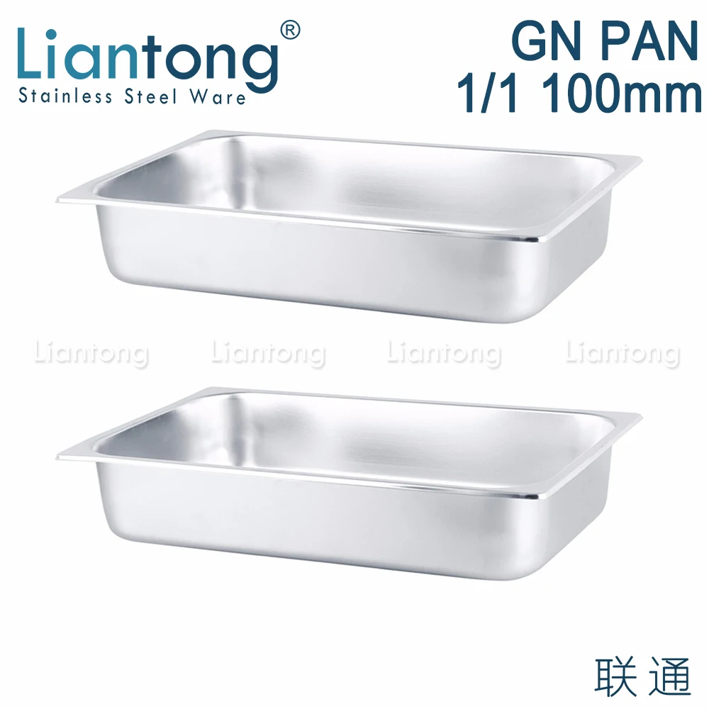 High Quality Factory Stainless Steel 201 304 Hotel Buffet Serving 1/1 size 530x325x65mm Gastronorm GN Food Pan