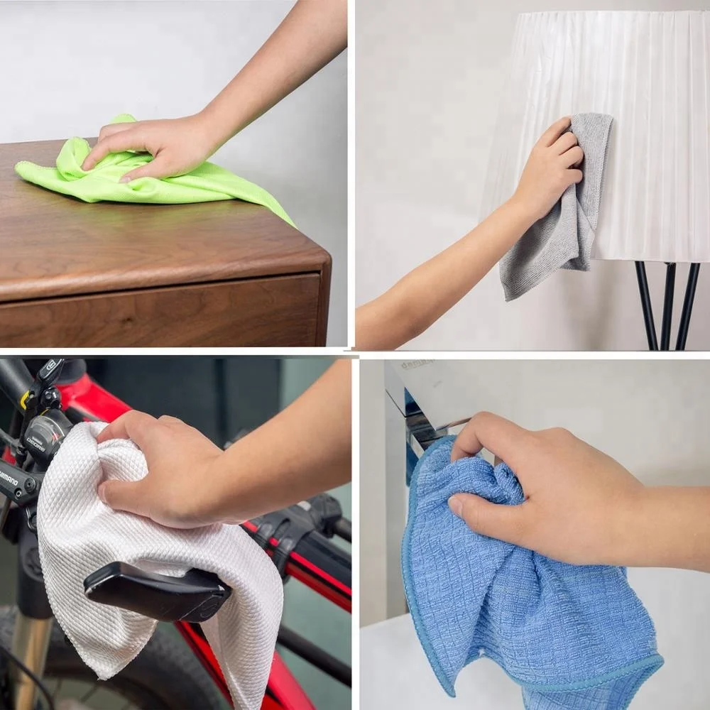 
Cheap industrial wholesale microfiber clean wash wiper dust rag kitchen dish cloth 
