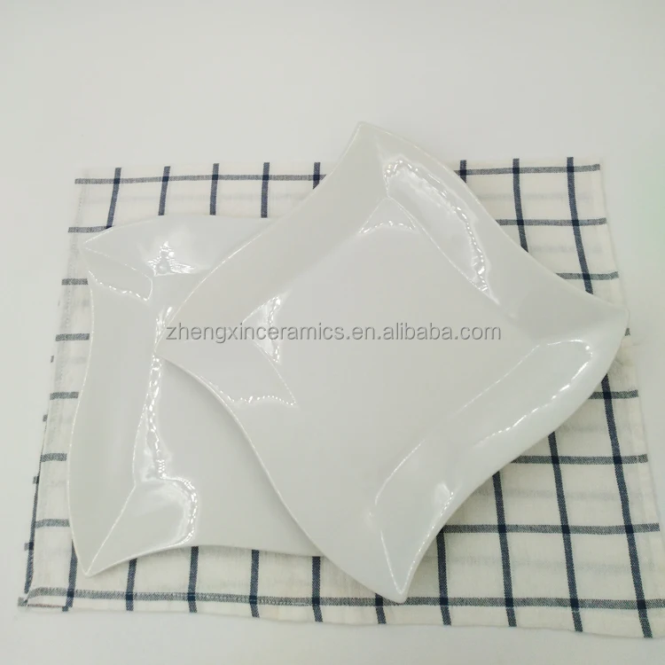 Nordic daily creative irregular shape tableware steak salad pasta dessert white ceramic dinner plate for hotel home restaurant