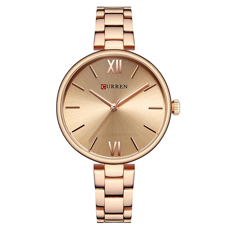 Top Fashion Casual Ladies Wrist Watches Luxury Stainless Steel Minimalist Quartz Analog Curren 9017 Brand Women Bracelet Watch
