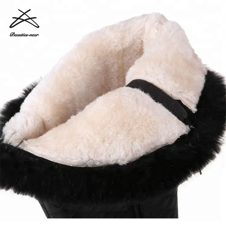 New Arrival pu leather Winter Fur Snow Boots Women