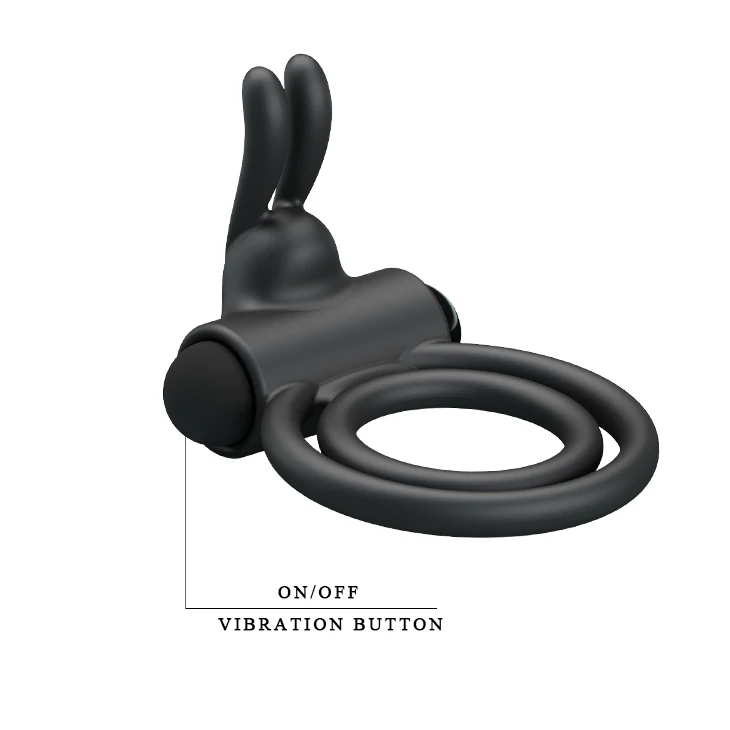 Silicone Vibrating Rabbit Sex Cock Penis Ring male sex toy