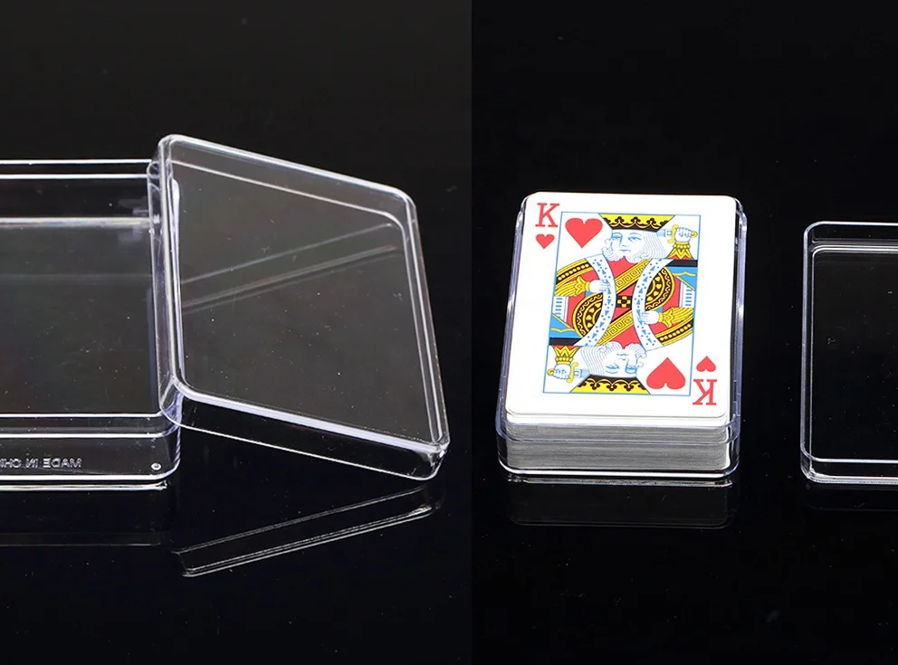 Professional pack playing cards transparent box plastic poker box for gift promotion
