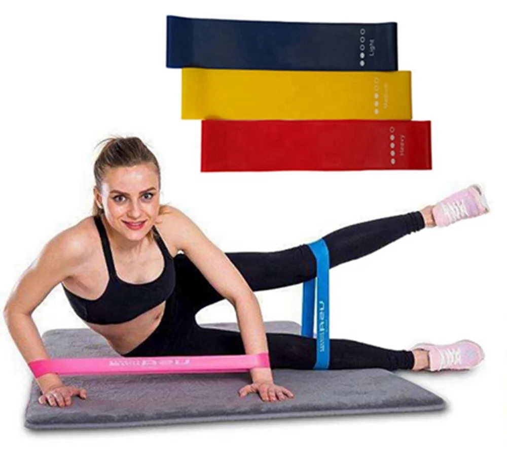 100% pure latex mini resistance bands and fitness bands set