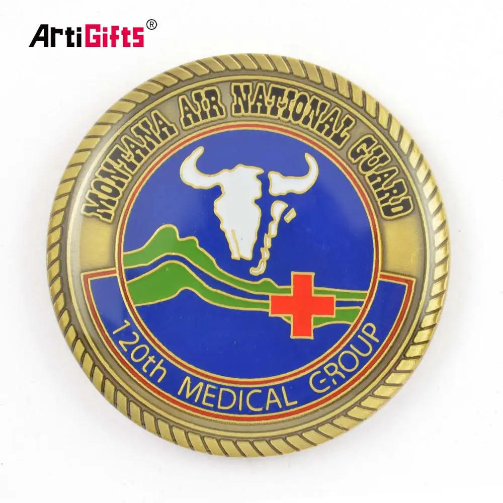 Customized stamping metal with antique gold and silver plated coins