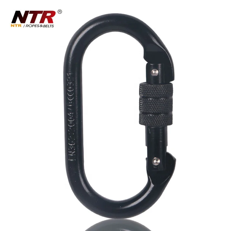 Screw lock rock climbing carabiner steel