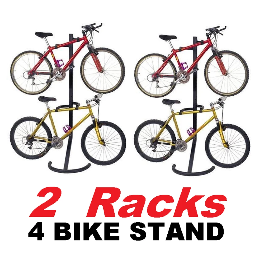 Freestanding Gravity 2 Bike Stand Two Bicycle Floor Mount Hanging Rack Storage