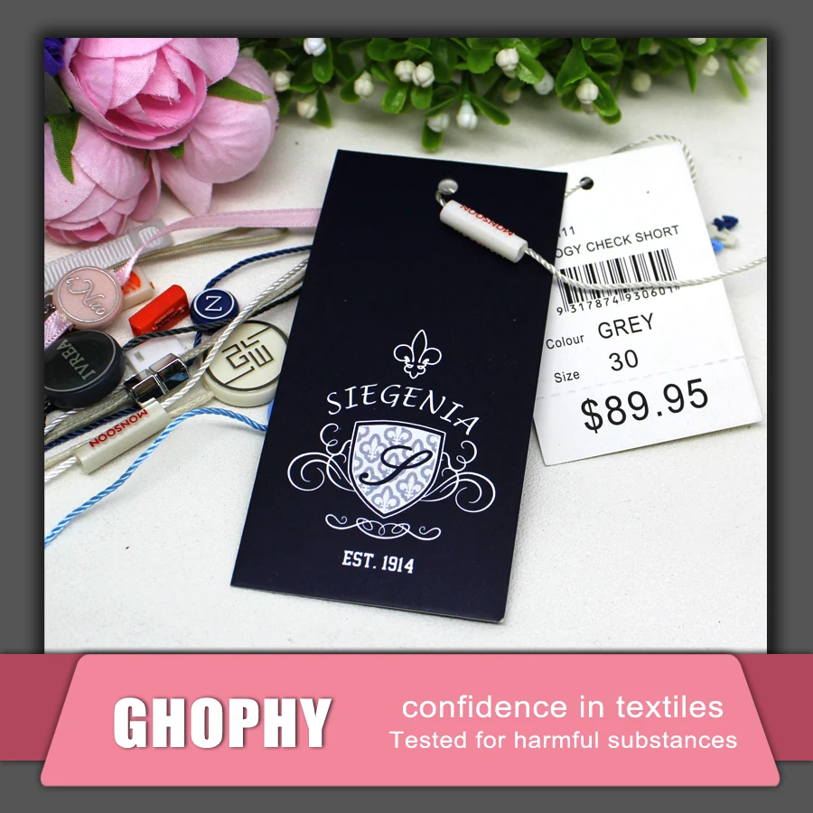 China Recycled Paper Jeans Hang Tags Plastic For Accessory, Jeans Paper Tag Designs, PVC Tag