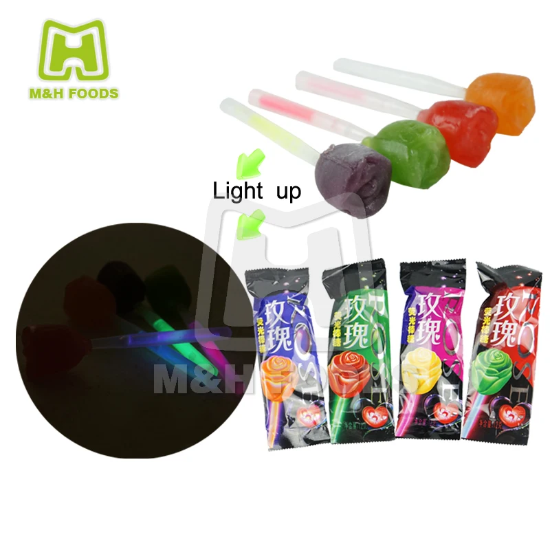 Rose Fruity Fluorescence Lollipop Candy