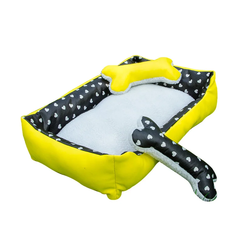 
Wave Point Soft Bone Shape Fleece Dog Bed Filling Cushion 