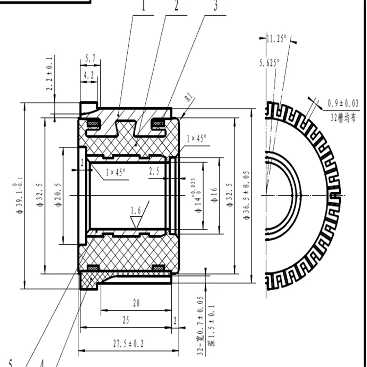 32 segment slot type commutator OD36.5*ID14*H27.5 commutator armature