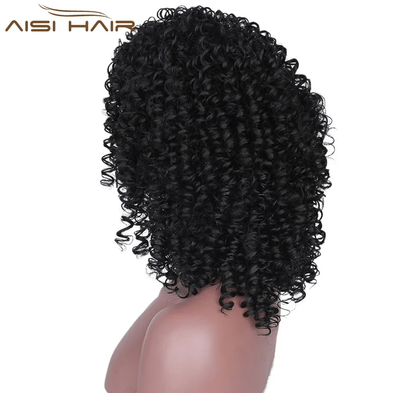 High Temperature Cheapest Afro Kinky Curly Wigs Heat Resistant Medium Long Black Wig Synthetic For Black Women