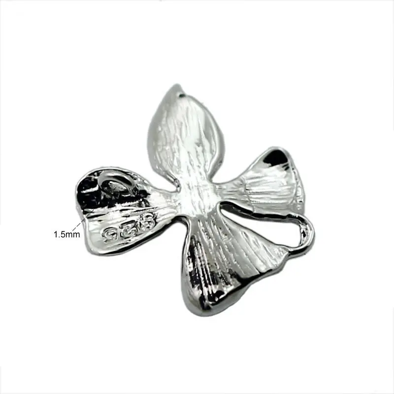 Beadsnice 30902 flower connectors sterling silver 925 orchid pendant necklace connector wholesale jewelry findings