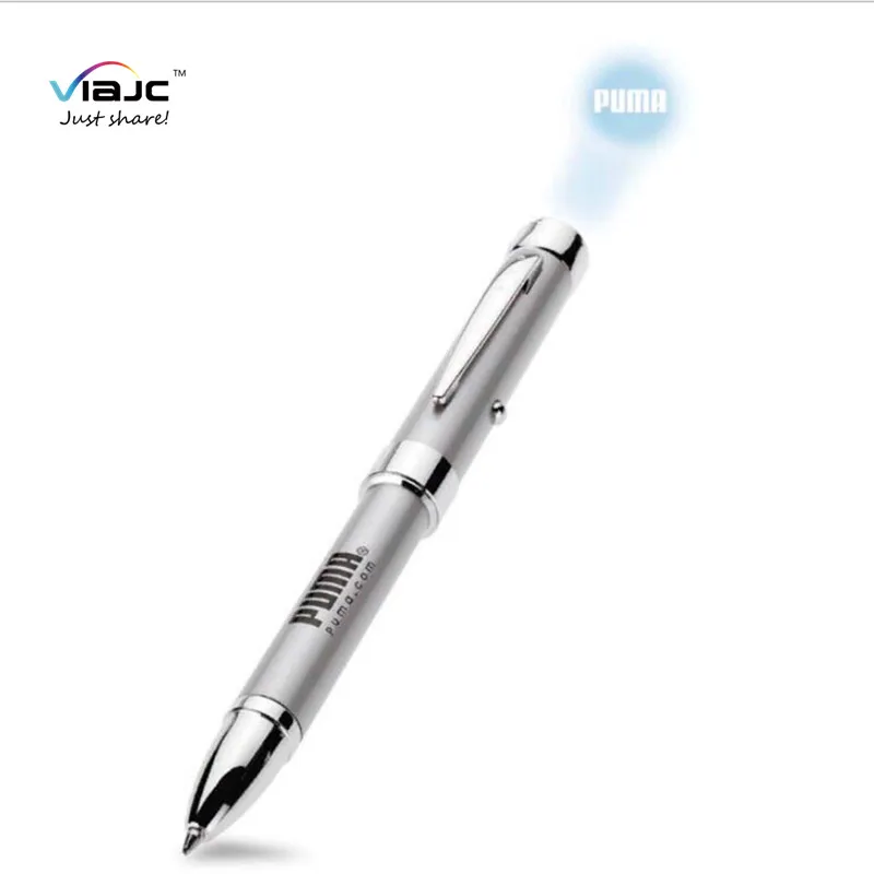 Promotion gift OEM logo led flashing Projector pen metal projector pen