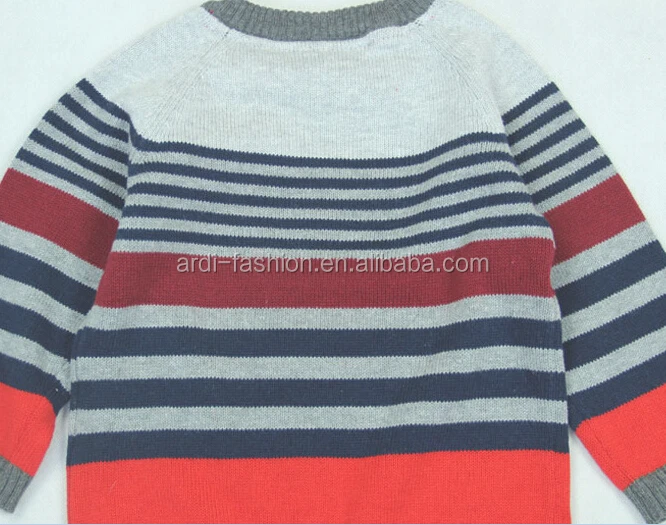 
raglan sleeves colorful striped hand knit baby sweaters 