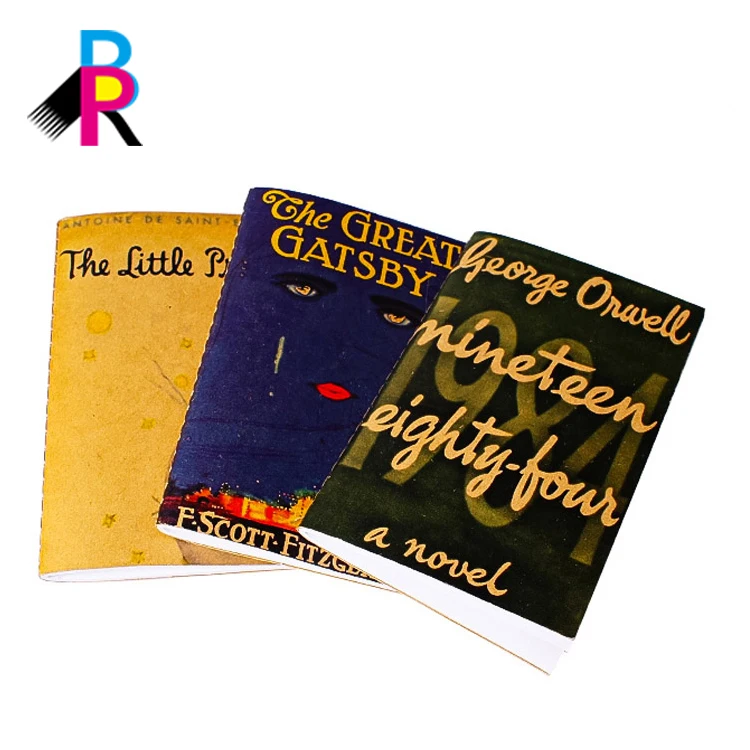 Kraft Paper Cover Singer Sewn Binding School Notebook Printing with Back Pocket