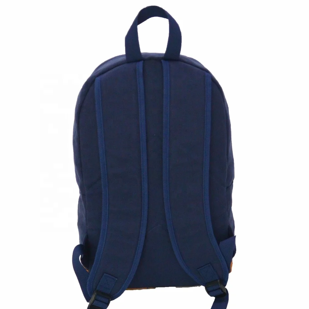 Simple Two Compartments Canvas School Book Bag Promotion Daily Backpack