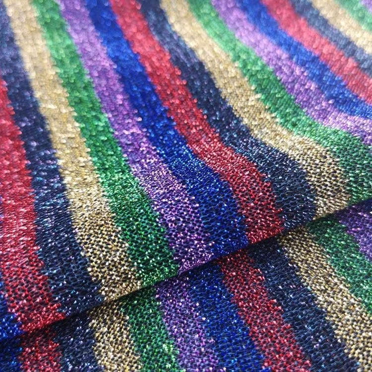 Ready goods 100% polyester colorful american knitted mesh rainbow american jijimi fabric