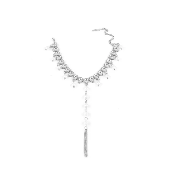
Rhinestone Pearl Tassel Toe Ring Slave Ankle Chain Beach Barefoot Sandal Anklet Bracelet 