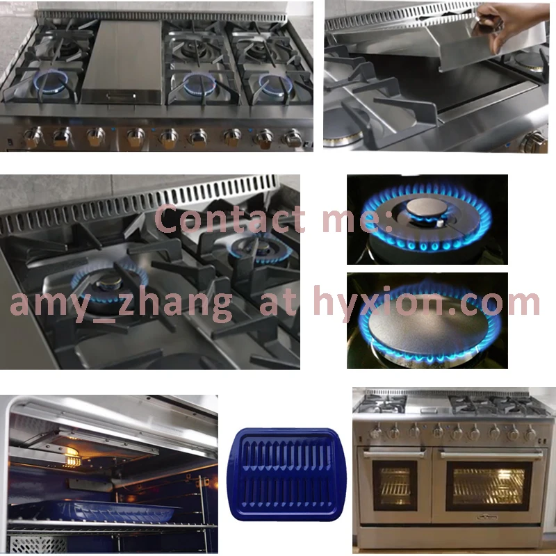 
Stainless Steel Double Ovens 6 Burners Gas cooking stove Range 
