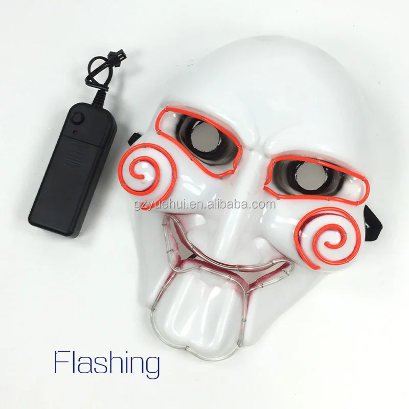 Jazz Dancer Favors Neon Led Strip Easter Horrific Mask Night Lamp Cold Light EL Dimple Saw Blinking Mask as Rave Party Supplies