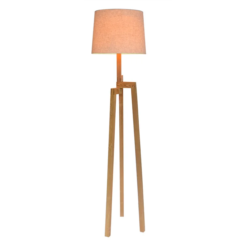 
essentials natural tripod wooden living room floor stand lamp 