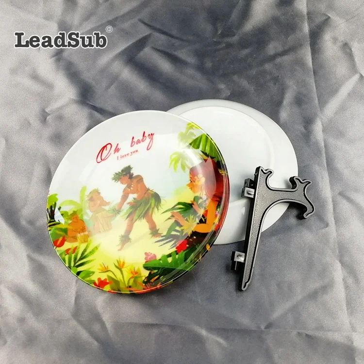 Wholesale bulk sublimation custom unique design printed round ceramic plates