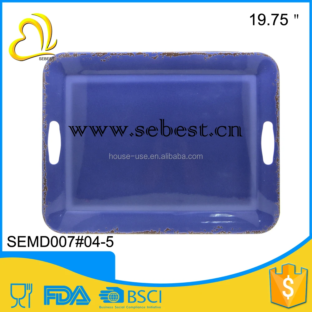 20 'голубой цвет высокого качества меламина лотки с ручками