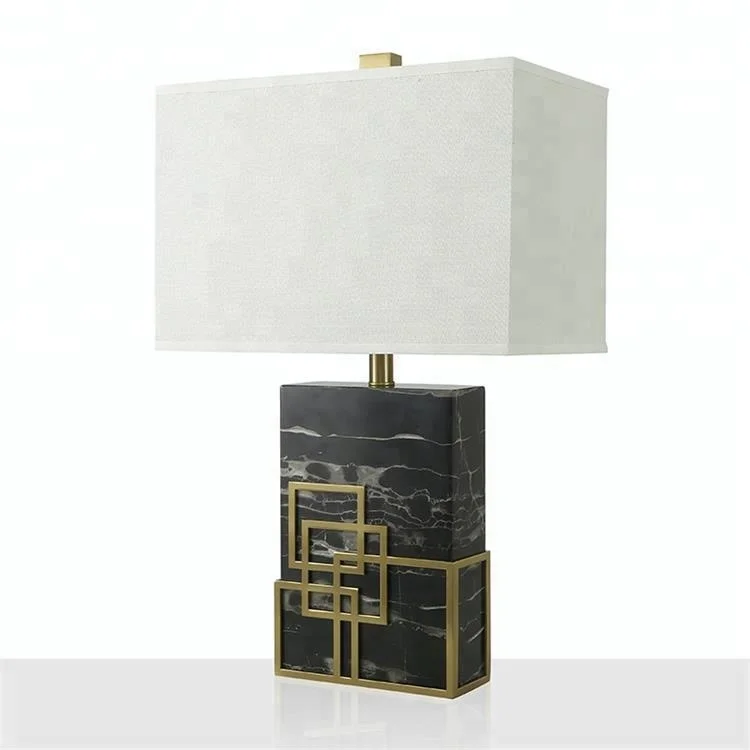 Элегантная прикроватная настольная лампа для украшения тканевой лампы и Мраморный держатель