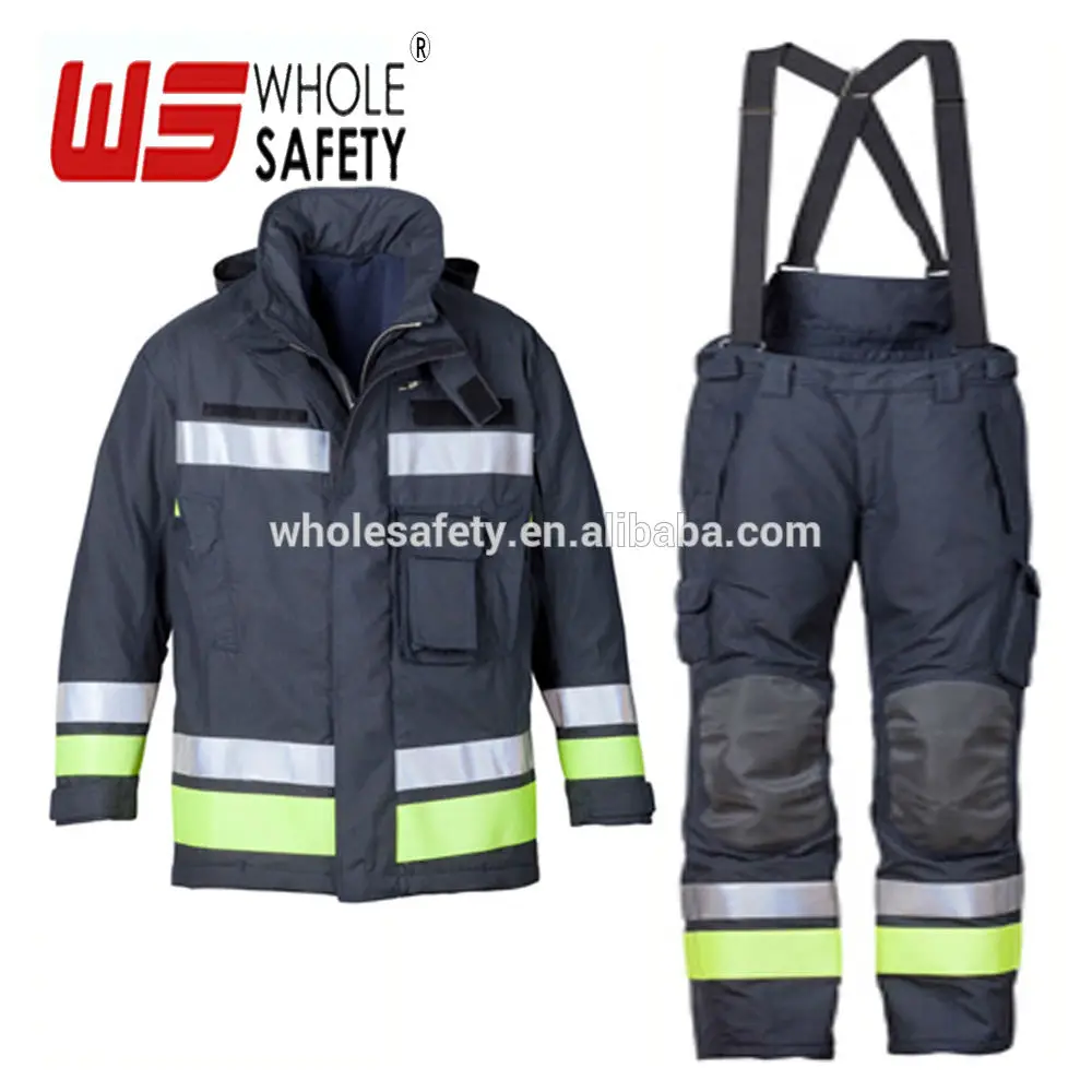 EN 469 High visibility anti-explosion Nomex fire fighting Fireman suit