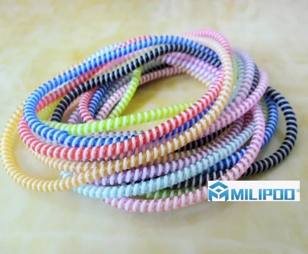 Factory Supplying Directly 60cm Two-Tones Spring Cable Protector For USB And Earphone Cord