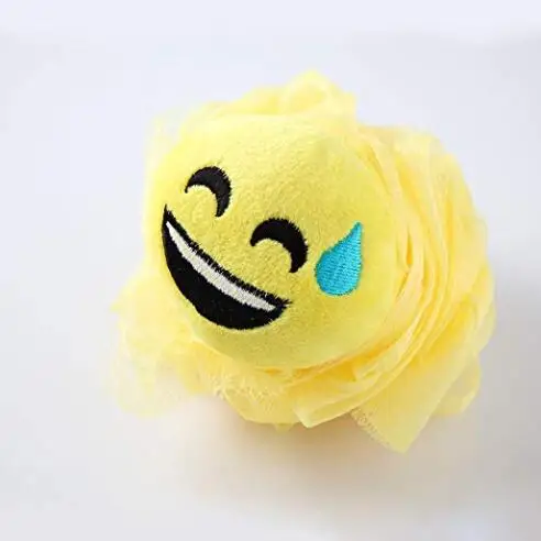 Bath Shower Sponge Smiley face Plush Pillow Universe Pouf Mesh Kids Toy Brush Shower Ball, Mesh Bath,Shower Sponge