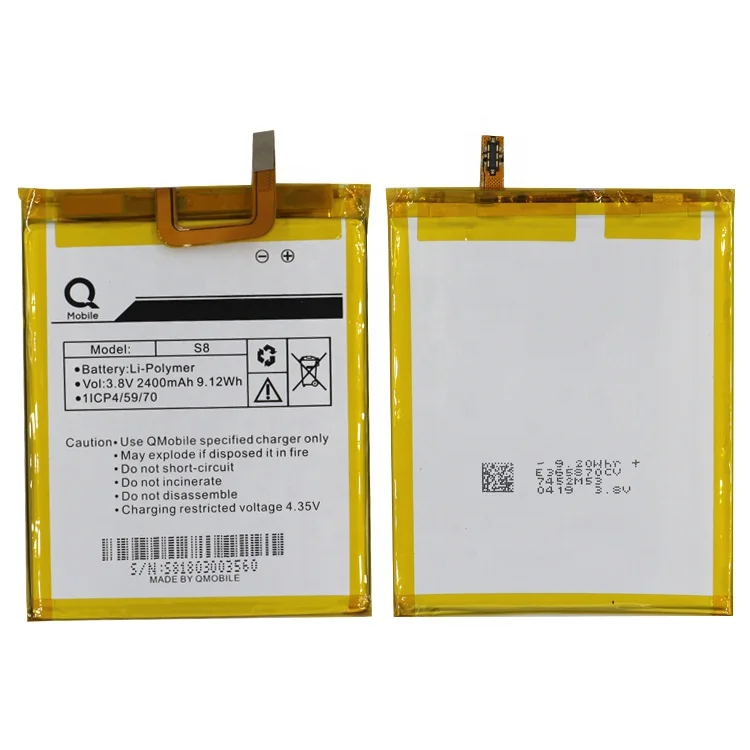 Qmobile OEM Wholesale Long Life Time Laptop 2400mAh S8 Battery for Q Mobile