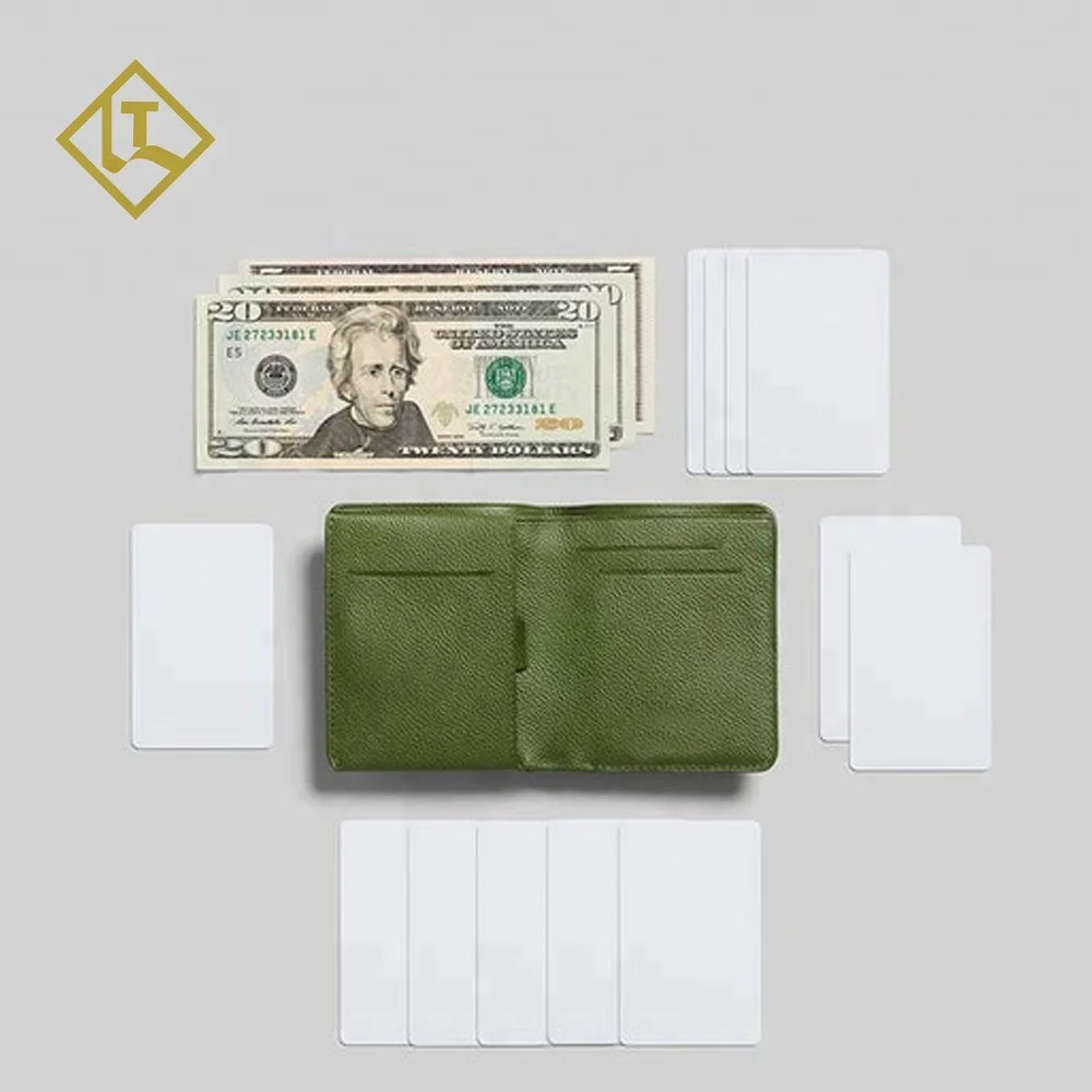 Premium full grain vegetable tanned leather rfid money clip credit card holder minimalist wallets leather men slim wallet