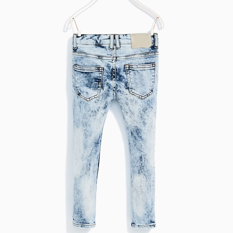 high quality wholesale fancy boys new designer stone washed blue kids little faded ripped denim jeans