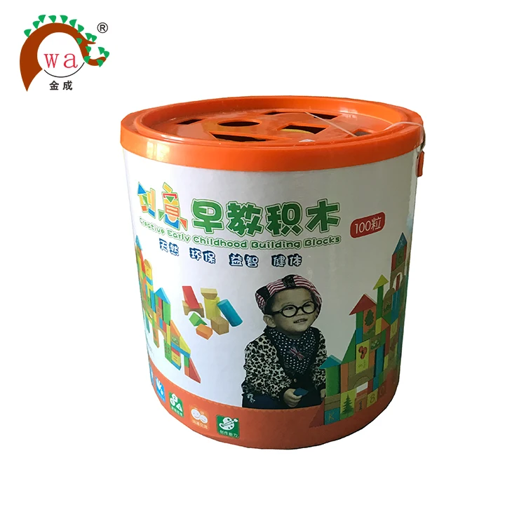 Eco-friendly 100PCS wood building blocks early childhood educational toys