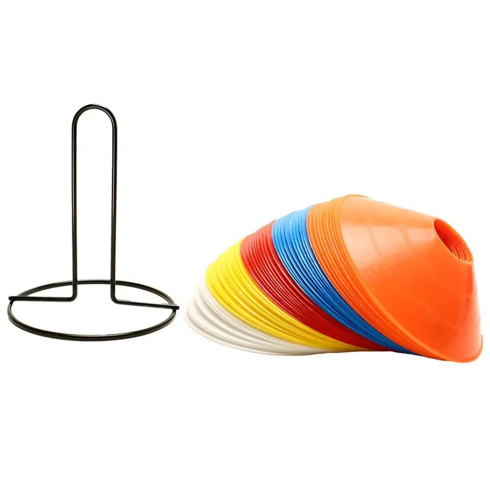 Plastic Disc Cone Sports Training Equipment with Carrier Pack of 50 with a Carry Strap