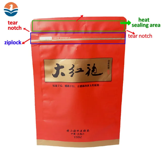 Custom Printed Aluminium Foil Ziplock Paper Empty China WholesaleTea Bag Packaging Material