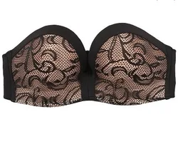 Ladies backless seamless silicone breast bras and pants