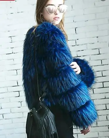 Plus Size Faux Fox Fur Short Coat&Jacket For Womens