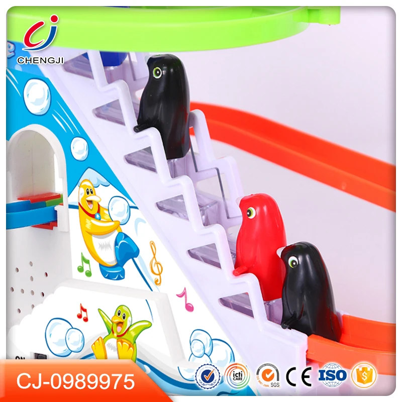 Attractive kids inertial race battery operated penguin toys tracks