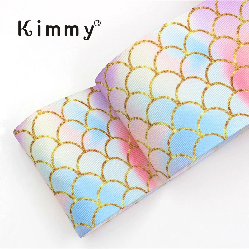 3 inch ribbon grosgrain printed unicorn Mermaid style 38MM 50MM 75MM Heat transfer printed on Grosgrain Ribbon